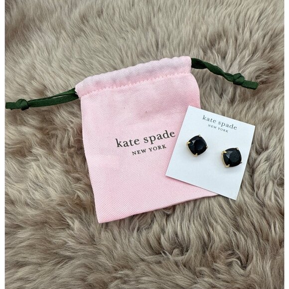 Kate Spade New York Women's Square Stud Earrings (.5")  Jet Black - Picture 1 of 4